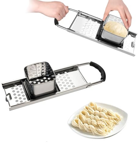 Fabricante De Spaetzle, Ralladores De Cocina Con Inserto De Plástico Para La Masa,Pasapures Acero Inoxidable, Spaetzle De Acero Inoxidable,Para Ollas De Hasta 24 Cm De Diámetro, Para Cocina Doméstica