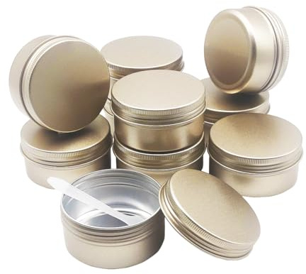 Wopanxye 10 Stück 80ml runde Lippenbalsam-dosen, 80 Gramm Aluminiumdosen, Kosmetikprobenbehälter mit Schraubdeckel, 80g leere Metalldosen, Reisedosen für Salben, Lippenbalsam, Gesichts creme, Kerze