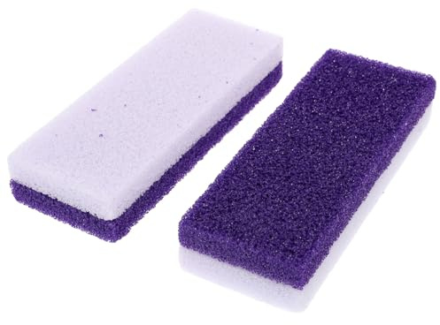 Piedra Pómez para Pies 2 Piezas Pu, Herramienta de Pedicura para Callos | Color Púrpura, Formato Bloque, Cuidado de Durezas Secas, Uso en Pedicura