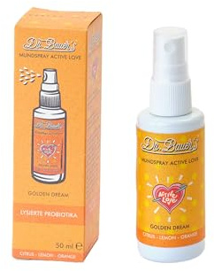 Dr. Bauer’s Mundspray Golden Dream – Zitrusfrische mit Lemon & Orange – alkoholfrei, vegan & sanft – erfrischt Atem & Mundraum – 50 ml | Zitrusfrische mit Lemon & Orange, vegan & sanft, erfrischt Atem & Mundraum