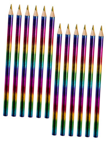 TOGEVAL 12stücke Farbstifte Holzbuntstiften in Regenbogenfarben Für Malerei Und Zeichenstifte Für Schüler Und Künstler Langlebig Und Sicher
