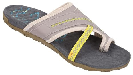 Damen-Zehenring-Sandalen, Fußgewölbeunterstützung, orthopädische Sandalen, leicht, Sommer, Strand, Slipper, Flip-Flop, bequeme Wanderschuhe, Clip-Toe-Slides, Hausschuhe, beige, 39.5 EU