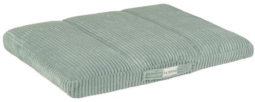 Petsona Hundebett Hundekissen Rippenstrickstoff rutschfeste Unterseite Weichschaum, Grün,L