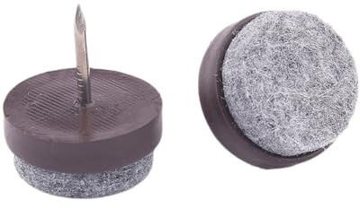 Aniyan 20 Stück 14mm Filzgleiter Nagel für Stühle Möbel - Filzpolster Gleiter mit Nagel - Stuhlgleiter für Laminat Parkett Fliesen - Bodenschutzpolster für Stuhlbeine (Braun)