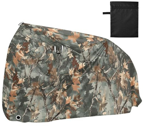 ALAZA Forest Leaf Camouflage Camo Bike Cover Waterproof Outdoor Ebike Bicycle Covers Tarp Protection for 1/2 Bikes, Sun UV Dust Wind Proof