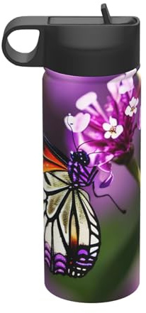 Bouilloire de sport isotherme portable en acier inoxydable pour salle de sport et camping Violet prune 532 ml