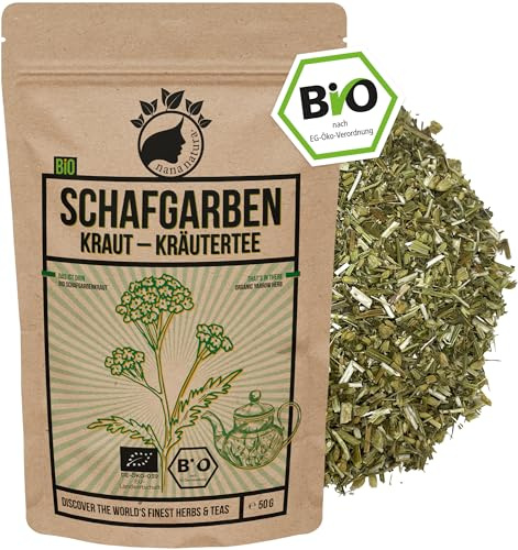 NanaNatura's BIO Schafgarbenkraut 50g | Schafgarben-Tee aus biologischem Anbau | Achillea | 100% natürlich