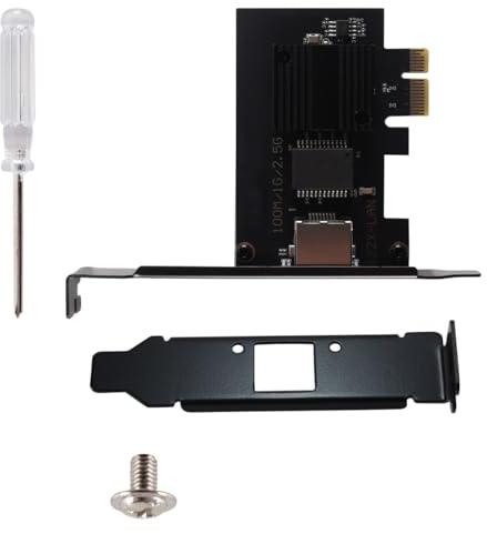 Alide 2,5-Gbit/s-PCIe-Netzwerkkarte mit 1226-V-Chip, Doppelhalterungen, Ethernet-Adapter mit geringer Latenz für Windows, Linux, macOS, Gaming und Workstations