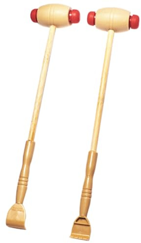 NOLITOY 2 Stück Packung Multifunktions Holzhammer Massagestab ohne Grate zur Muskelentspannung für Rückenmassage im Büro und Zuhause