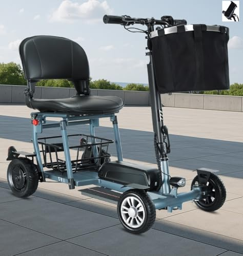 Freejoyer Elektromobil 15 km/h 4-Rad Klappbar seniorenmobil | 120kg Traglast, Doppelten Korb, 25 km Reichweite, 36V/8Ah Lithium-Akku, ideal für Ausflüge