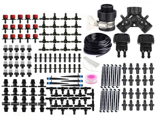 PLCPDM Complete Automatic Plant Watering Set 20 Rotating Sprinklers Hydroponic Adapters for Vegetable Patios Aeroponic Gardens Indoor/Outdoor Plant Automatic Watering System