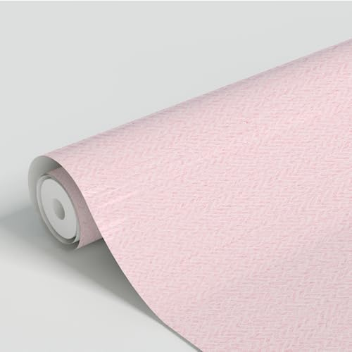 ANBILILA Papel Pintado Autoadhesivo, Rosa Textura de Paja Pelar y Pegar Papel de Contacto, 40x500CM Geométrico de Espiga Papel Tapiz Removible Decorativo para Pared, Para Muebles y Armarios