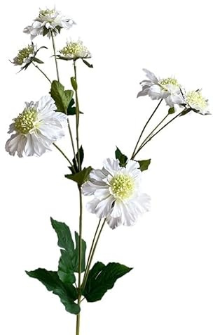 HUFFA Crisantemo de Rama Larga de Aciano Artificial, Flor de Seda de Primera Calidad for decoración del hogar y la Boda(Blanco)