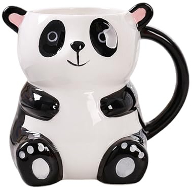 Simpatiche tazze da latte in ceramica, 500 ml, motivo animali in stile cartone animato, per cappuccino, latte, cacao, succo, birra, bar, ristorante, cucina, Natale