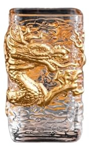 XUMKFJRE Vasos De Cristal Taza de té cristal creativa personalizada, taza dragón dorado, resistente al calor para Hogar(Color02)