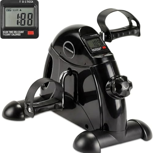 PINNERS Statische Pedale, Mini-Heimtrainer, Heimtrainingsgerät, Seniorenpedale für ältere Menschen, mit LCD-Monitor und einstellbarem Widerstand