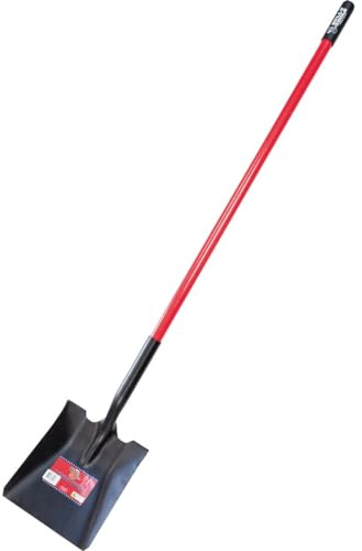 Bully Tools 14-Gauge Square Point Gardening Shovel, 60 Fiberglass Handle