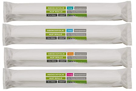 Colorus Abdeckfolie auf Rolle HDPE transparent 2 x 50 m 10 my | 10 my für mehr Belastbarkeit – zum Abdecken von Möbeln, Bauteilen und größeren Flächen beim Renovieren
