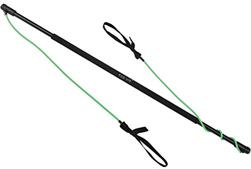 Physio.Stick, Gymnastikstab mit Gummibänder zum Widerstandtraining mit Transporttasche (01: grün - leicht (1-10 kg))