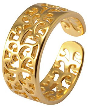 VIKI LYNN Verstellbarer Zehenring für Damen Vintage-Design Geschenk für Frauen (Goldfarben)