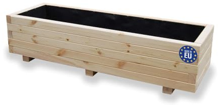 alfalux Hochbeet 115 x 40 x 30H cm Blumenkasten aus Holz Pflanzkübel Garten Balkon Terrasse Pflanzkasten 115KAN4030