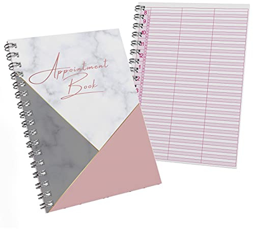 Beauty Stationery Terminkalender Tages und Wochenplaner mit festem Einband und 52 undatierten Seiten Friseur und SalonKundenaufzeichnungsorganisationsEssentials Spiraldraht 21x14.8 cm (A5)