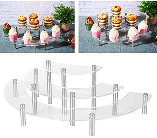 Cupcake-Ständer, Acryl Display mit 3-Tisch-Design, transparente Farbe und vielseitiger Verwendung für Hochzeitsfeiern, Geburtstagsfeiern und Konditoreien