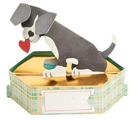 Draeger Paris - Pop Up Karte, Karte 3D Grußkarte mit Umschlag - Kleiner Hund im Herz zum selber gestalten - format 18 x 11,5 cm