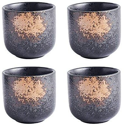 Vinbcorw Tea Cups Coffee Cups Ceramic Chinese Pottery Kung Fu Tea Cup Mugs Handmade Japanese Sushi Tea Cups Porcelain Asian Tea Cups No Handles,A6