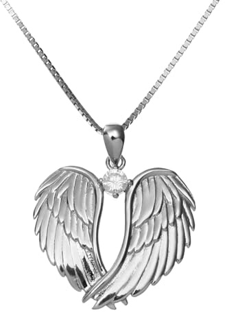 Angel Wing Necklace 925 Sterling Guardian Angel Necklace Silver Jewelry Guardian Angel Wings Pendant Charm Neck Chain Necklace Jewelry Gifts for Women Girls Friends