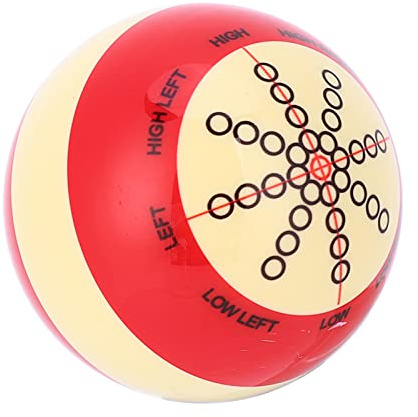 Junlucki Queueball Billard, 57,2mm Billardkugel Red Dot-Queueball aus Harz Billard-Trainingsbal Queue Pool Ball Snooker Übungshilfe Zubehör für English Snooker und Small American Ball