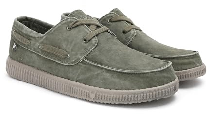 WALK IN PITAS | WP150 Boat Washed | Mocasines de Hombre | Náuticos Casual | Zapatillas de Tela | Zapatos sin Cordones | Deportivas Casuales | Calzado de Walkinpitas | Kaki 46