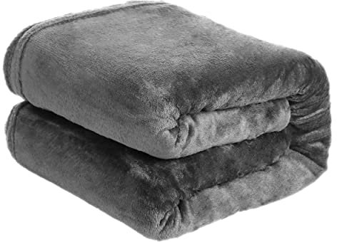 H HANSEL HOME Manta para Sofá Extrasuave Microfibra, Manta Sofa Franela, Manta Polar para Cama, para Toda Estación - Gris,130x160cm