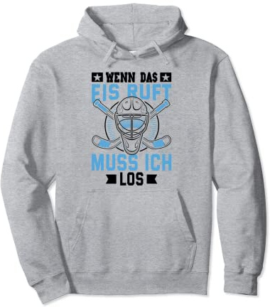 Witzige und Lustige Sprüche Eishockey Hoodie Grau Kind Unisex Pullover Geschenk Eishockey-Spieler Kinder Geschenki Winter Langarm Klassisch Mit Kapuze Kängurutasche EU Kleidergröße 36
