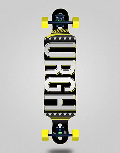 Urgh Skate Skateboard Longboard Complete 40 x 9 Drop OG Black Yellow