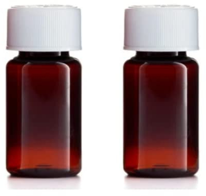 25 ml di plastica medica pillola vaso 2 x 25 ml bottiglia medicina piccola con tappo di blocco bambino.