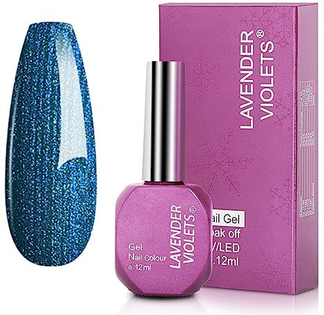 Lavender Violets 12ml Gel Nail Polish UV LED Soak Off Nail Lamp Curing Manicure Pedicure Larger Content Salon Quality Lake Blue H503