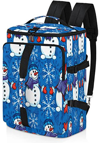 Niedlicher Winter-Schneemann-Sport-Rucksack für Männer und Frauen, Weihnachts-Schneeflocken-Seesack mit Schuhfach für Fitnessstudio, Reisen, Wandern, Rucksack, multi, Einheitsgröße, Sportlich