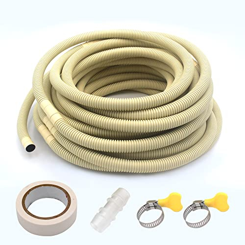HANSUM Mini Split Drain Hose Air Conditioner Parts & Accessories Pipe Water Tube Pump Universal Line Set Cover for AC Drainage Hvac Extender Outside (50FT)