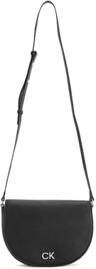 Calvin Klein Women's Ck Daily Saddle Bag Pebble Crossovers, Ck Black, One Size