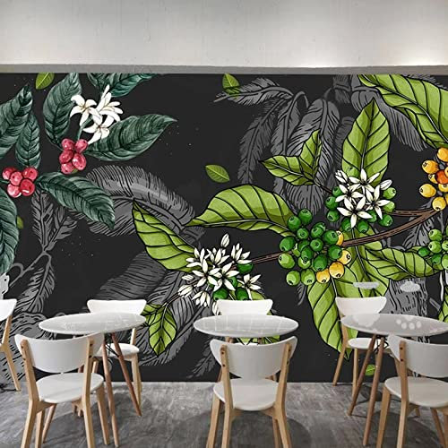 Fototapete 3D Tropische Pflanzenblätter 350 cm B x256 cm H Vlies Tapeten Wandtapete XXL Moderne Wanddeko Wohnzimmer Schlafzimmer Büro Flur