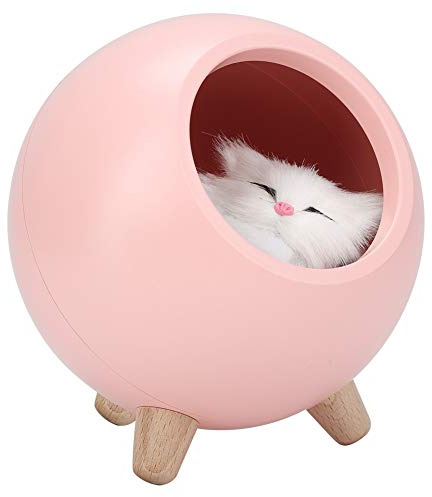 Mumusuki Süßes Katzen-Nachtlicht für Harz, Katzenlampe, Kik-Katzen-Tischlampe, Kreatives Nachtlicht, Katzenlampe, Frau, Mutter, Teenager, Mädchen, Kleines Katzenhaus, LED-Nachtlampe, (Rosa)