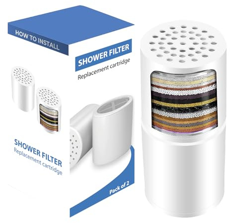 Muzooy Cartucho de filtro de ducha universal de repuesto de 34 etapas para agua dura, cartucho de filtro – Reduce los productos químicos y el cloro