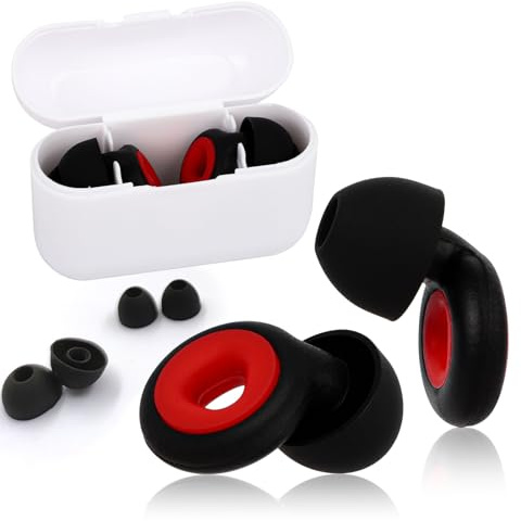 Runmeihe Noise Cancelling Ear Plugs, 40 dB NRR, Silicone, Black, Swimming, Studying, Working, Sleeping, Concert Ear Plugs