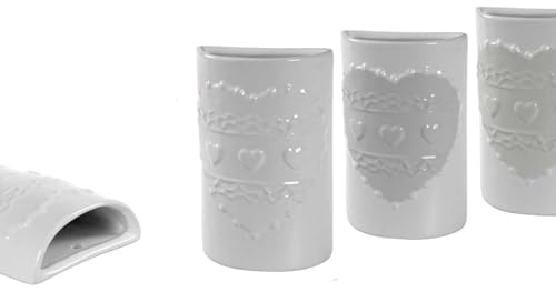Umidificatore Termosifone, Evaporatore d'Acqua, Umidificatori Ambiente Aria, in Ceramica, Decorativi (Set 3 - Decoro Cuore)