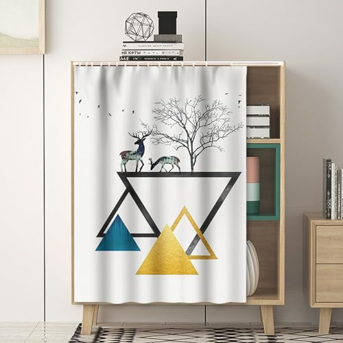 Chaoyilian Schrankvorhänge für Küche,Schranktür Vorhang,VorhäNge Kurz,Schrank Schatten Vorhang,Bücherregal Staubvorhang,Sonnenschutz,Staubdicht,Für Möbel,Schränke,Dekoration,Bücherregale