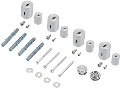 LuxeBath Support pour Radiateur Design de Salle de Bain - Chrome - Matériel de Montage: Supports Muraux, Vis et Chevilles, Vis de Support, Rondelles, Vanne de Purge 1/2 Pouce, Obturateur 1/2 Pouce