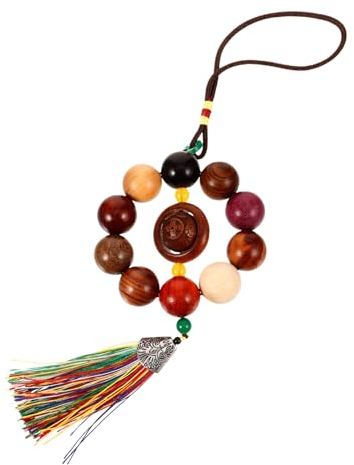 Gatuida Car Hanging Rosary Pendant Aus Sandelholz Elegante Auto Innendekoration Für Rückspiegel Kreatives Design Für Spirituelle Fahrten Langlebiges Accessoire Für Jeden Fahrzeugtyp