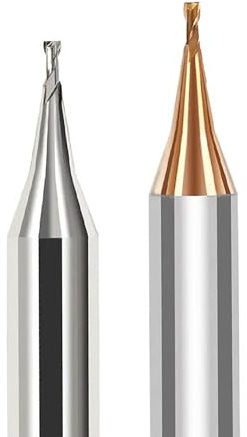 Pangyoo 0,2–0,9 mm Mini-Fräser, 2 Nuten, Mikro-Flachschaftfräser, 4 mm Schaft, Wolframkarbid, CNC-Fräser, TiCN-beschichtet(35mm,0.6X4DX50L-2F)