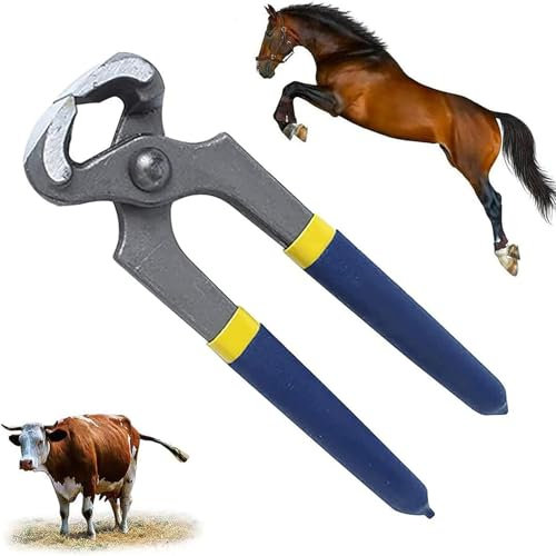 HEAXIY Hufschere für Pferde, 20,3 cm Stahl-Hufschneidezange, Hufschmied-Trimmwerkzeug, Hufeisenzange, Schneidwerkzeug für Rinder, Schweine, Pferde
